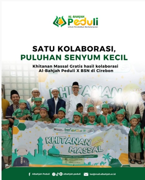 Kolaborasi Perdana BSN dan Al-Bahjah Peduli Gelar Khitanan Massal di Kantor BSN Cirebon