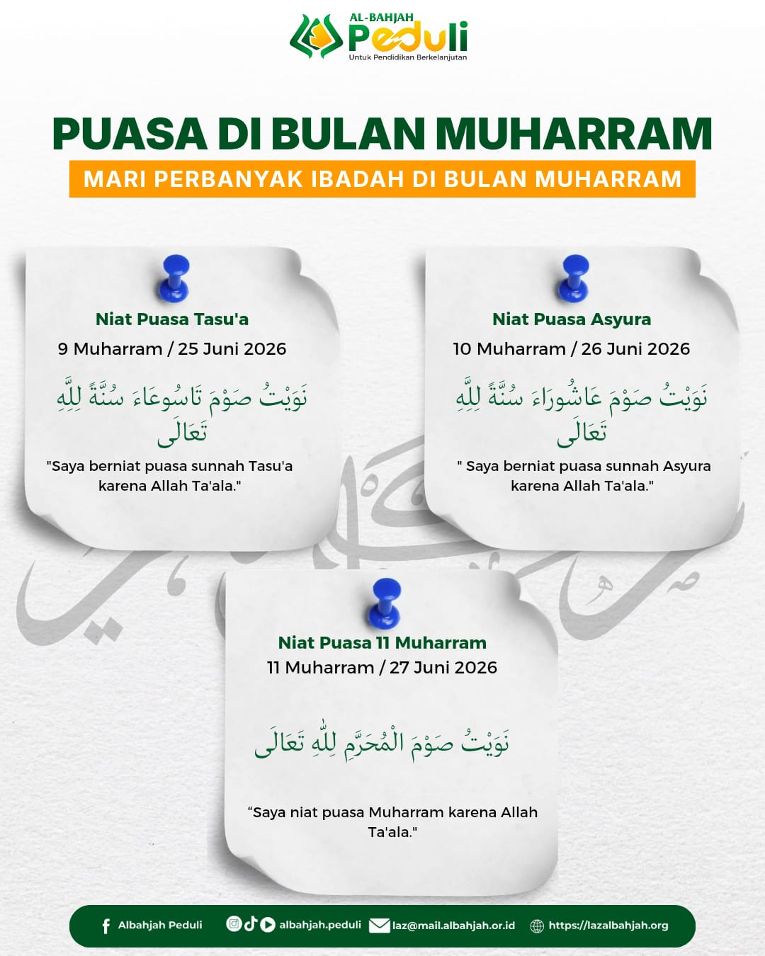 Niat Puasa Tasu’a dan Asyura di Bulan Muharram, Lengkap dengan Artinya